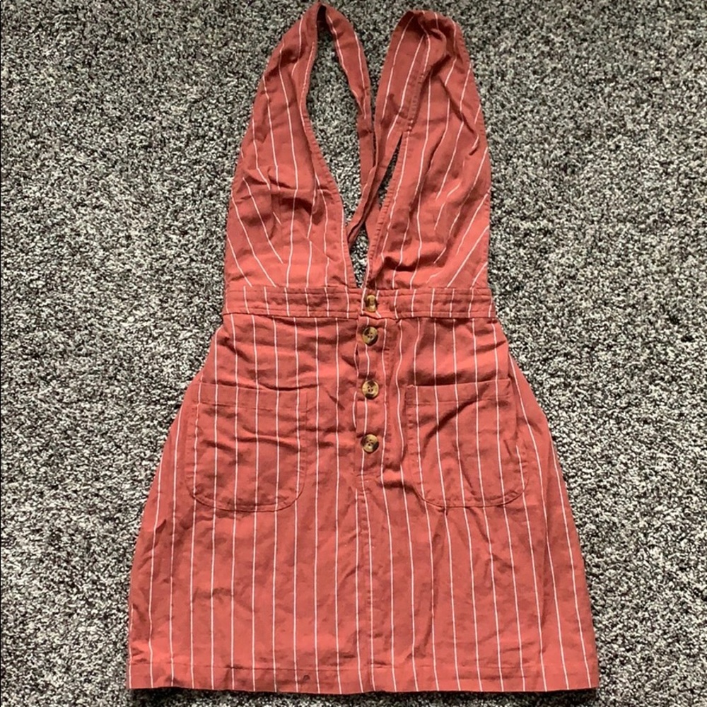 Striped overall dress